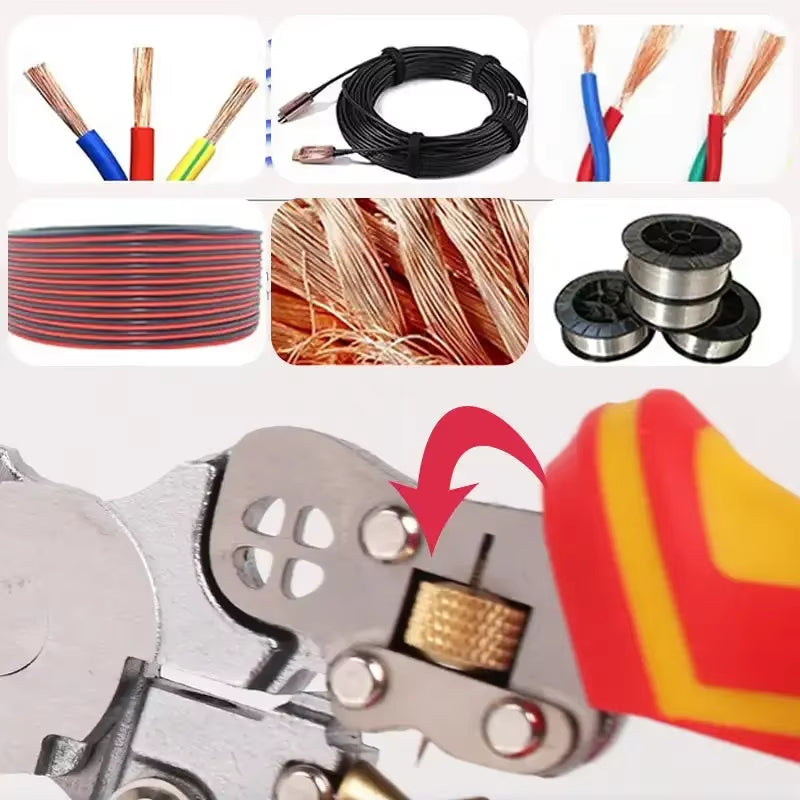 8-in-1 Multi-Function Wire Stripper Tool, Electrician Pliers with Voltage Tester, Cable Cutter, Crimping Tool & Scissors for Electrical Work