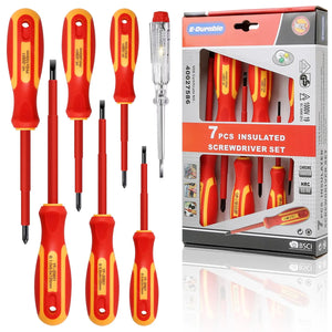 VDE Insulated Screwdriver Set, CR-V Magnetic Electrician Screwdrivers, 1000V Safety Rated, Ergonomic Handle, Professional Tool Kit for Electrical & DIY Work