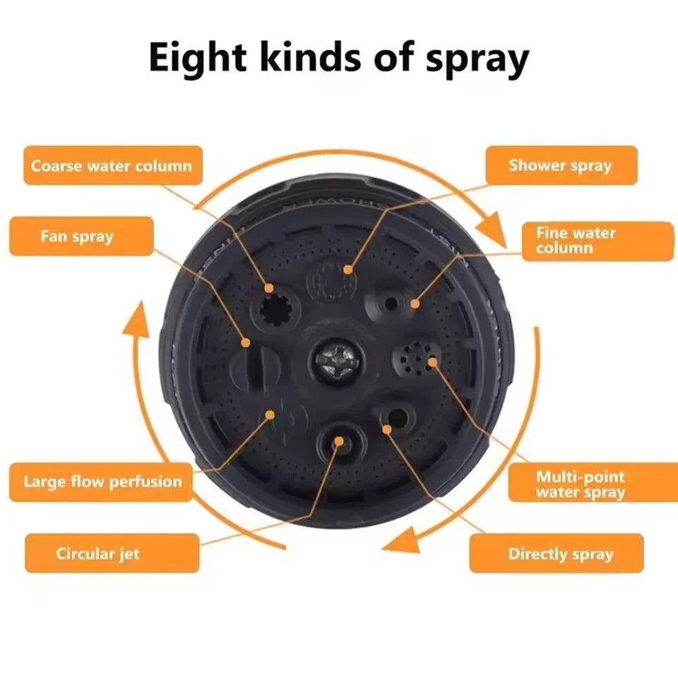8-Pattern Garden Hose Spray Nozzle
