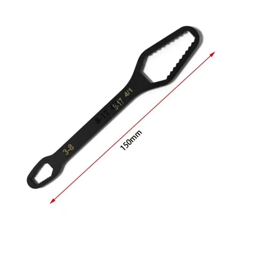 Universal Wrench 3–17mm Adjustable Spanner, Self-Tightening Multi-Function Torx Tool, Double-Head Grip Wrench for Nuts & Bolts, DIY, Automotive & Home Repairs