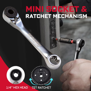 58Pcs Tools Set Packaged with Impact Screwdriver Bits,Mini Wrech,Step Drill,Socket Adapter and Bit Holder for DIY