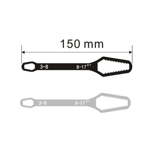 Universal Wrench 3–17mm Adjustable Spanner, Self-Tightening Multi-Function Torx Tool, Double-Head Grip Wrench for Nuts & Bolts, DIY, Automotive & Home Repairs