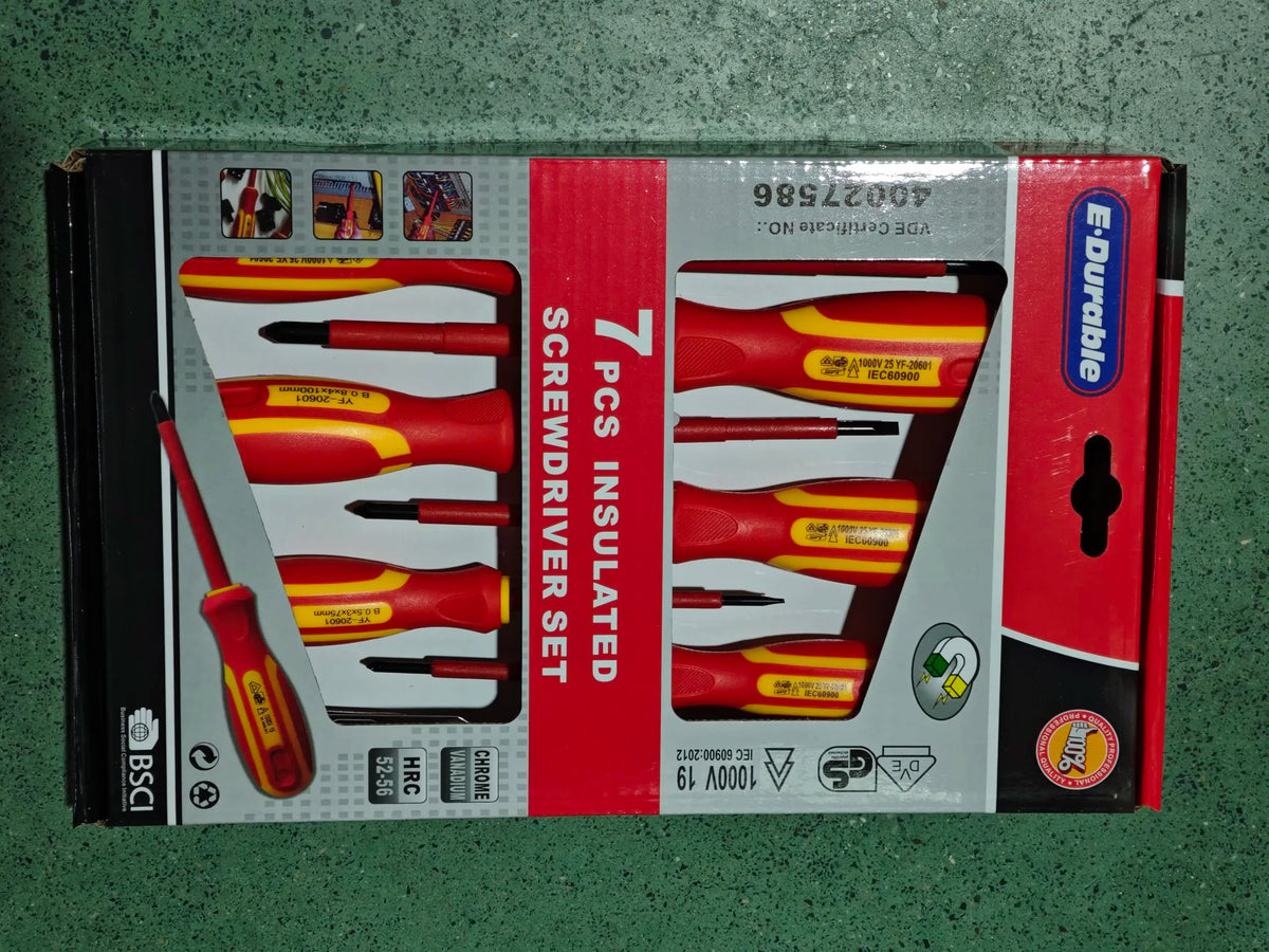 VDE Insulated Screwdriver Set, CR-V Magnetic Electrician Screwdrivers, 1000V Safety Rated, Ergonomic Handle, Professional Tool Kit for Electrical & DIY Work