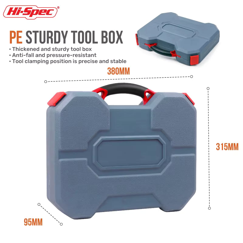 Hi-Spec Car Repair Tool Kit 1/2 3/8 1/4 Socket Wrench Set Daily Hand Tools Socket Sets for Home Repair & Maintenance Ratchet Set