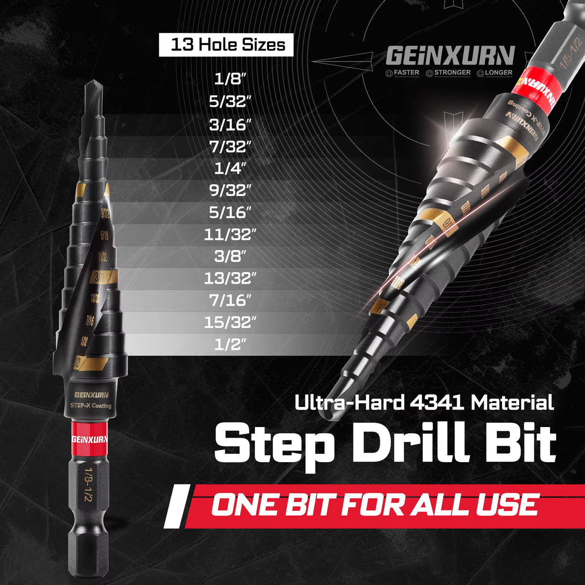 58Pcs Tools Set Packaged with Impact Screwdriver Bits,Mini Wrech,Step Drill,Socket Adapter and Bit Holder for DIY