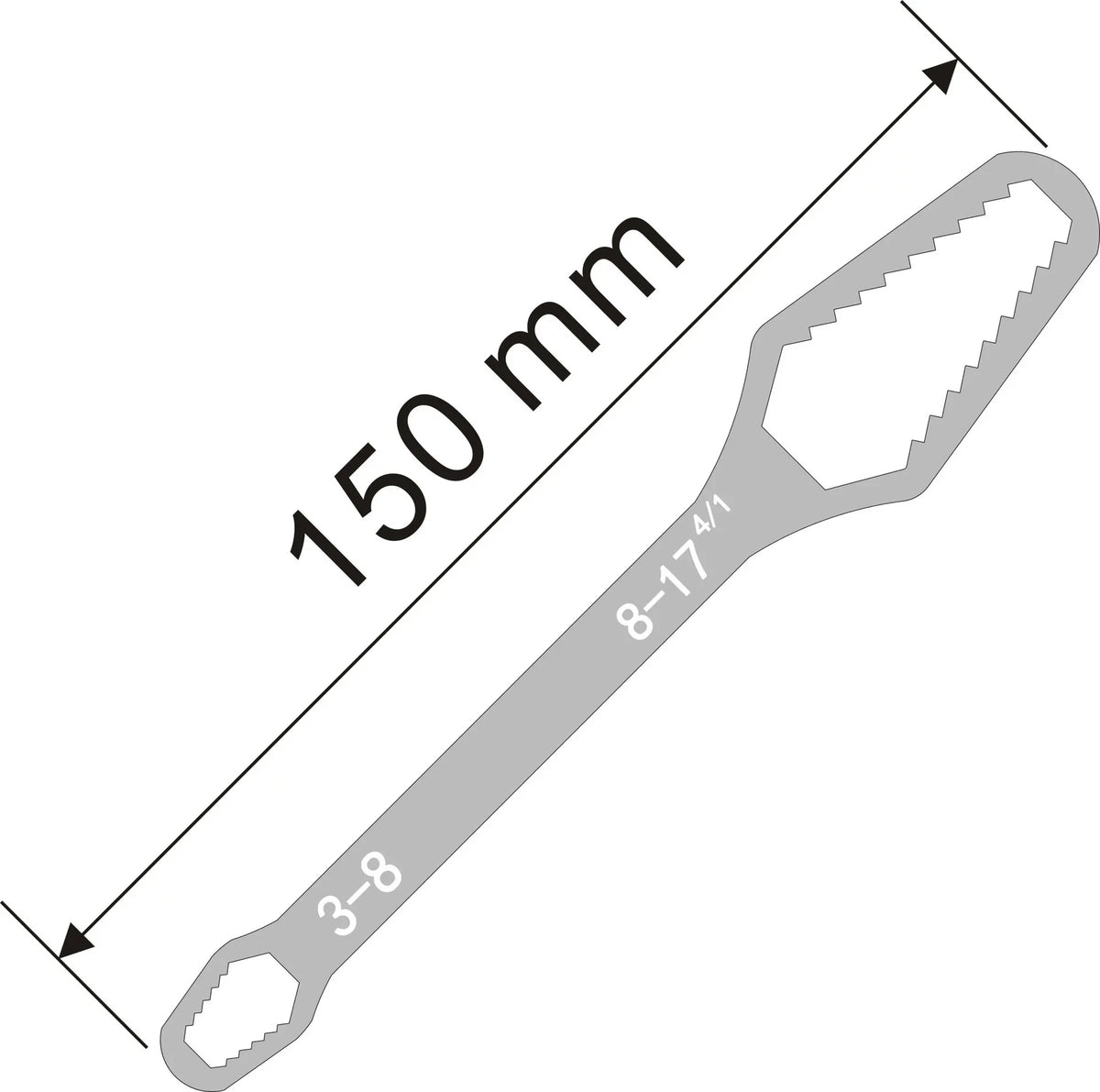 Universal Wrench 3–17mm Adjustable Spanner, Self-Tightening Multi-Function Torx Tool, Double-Head Grip Wrench for Nuts & Bolts, DIY, Automotive & Home Repairs