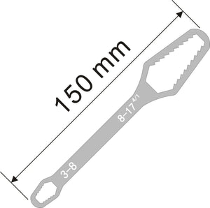 Universal Wrench 3–17mm Adjustable Spanner, Self-Tightening Multi-Function Torx Tool, Double-Head Grip Wrench for Nuts & Bolts, DIY, Automotive & Home Repairs