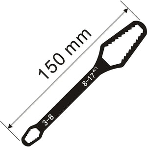 Universal Wrench 3–17mm Adjustable Spanner, Self-Tightening Multi-Function Torx Tool, Double-Head Grip Wrench for Nuts & Bolts, DIY, Automotive & Home Repairs
